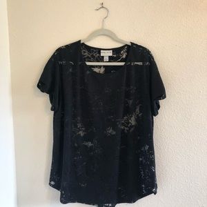 Ava & Viv Black Sheer Top